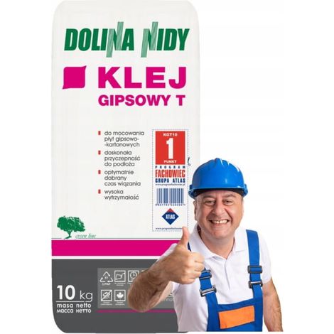 Colle à plâtre Dolina Nidy T 10 kg pour la fixation de plaques de plâtre