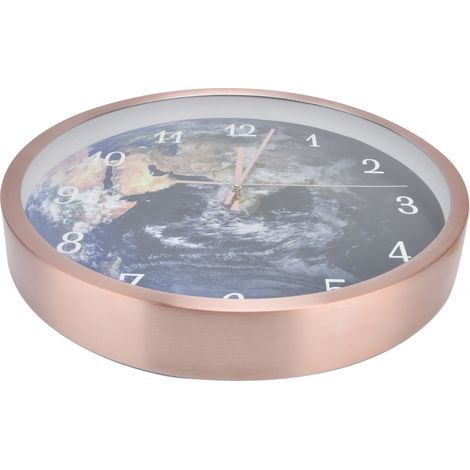 Horloge murale silencieuse innovante à LED avec commande vocale et éclairage, or rose (1/5)