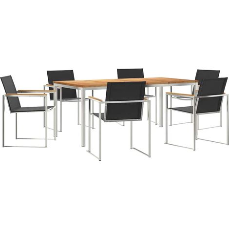 Maison Exclusive - Garten Essgruppe 7 pcs Massives Teakholz und E