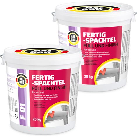 HALBAU Fertigspachtel Füll Und Finish PERFECT Weiß F01 - 50KG