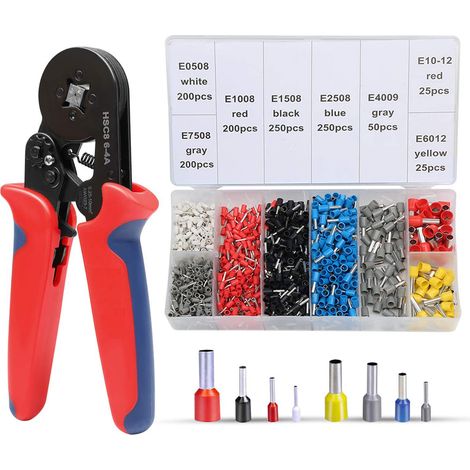 [NEVER USED] Crimping Pliers Crimping Tool Kit 1200 Insulated Cable Lugs Crimper Electrical Crimp Connectors Professional Electrician Pliers LY-2546B