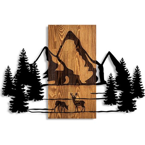 Decorazione da parete in legno Accessory Noce Nero (1/5)