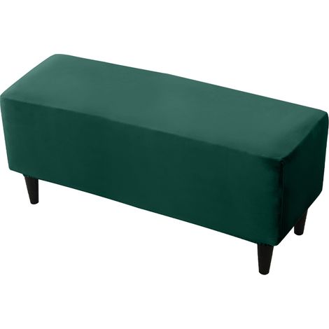 Fodera per pouf DOUBLE BENCH, FOOTREST, velluto, verde bottiglia