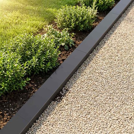 vidaXL Perfil de cobertura para jardín 10 uds. 100 x 10 x 5 cm Acero (1/5)