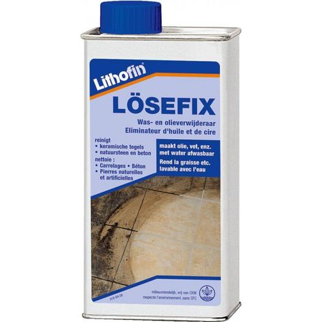 Nettoyant Lithofin Lösefix 1 L – Élimine l'huile et la cire – Pour surfaces en pierre et carrelage – Action rapide et efficace
