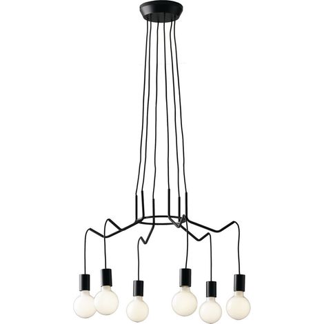 6 flammiger Kronleuchter HABITAT schwarz - moderne Spinnenleuchte, Ø 66cm (1/4)