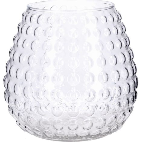 Regalo Italiano Vaso Vetro Mills D. 25 Cm H 24 Cm – Vaso Decorativo Moderno per Fiori e Arredo Casa