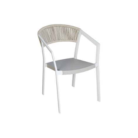 Sedia con schienale in twist wicker canapa e seduta in textilene coffee MALIGI HOME MG-CAMILLA  Canapa (1/2)