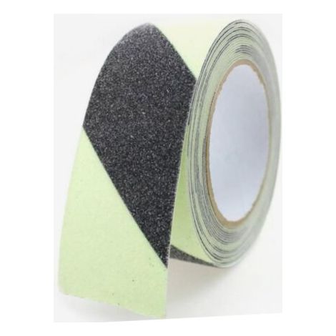 Cinta adhesiva antideslizante luminosa, tira fosforescente autoadhesiva para señalización exterior e indicación direccional, seguridad en escaleras y suelos (5 cm x 10 m) (1/4)
