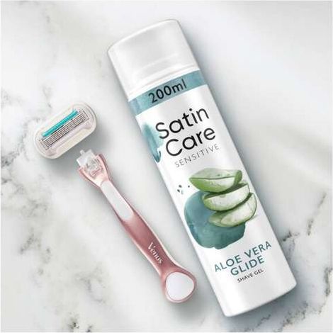 Multipack 6x Gillette Satin Care Damenrasiergel, Aloe Vera Glide, 240ml