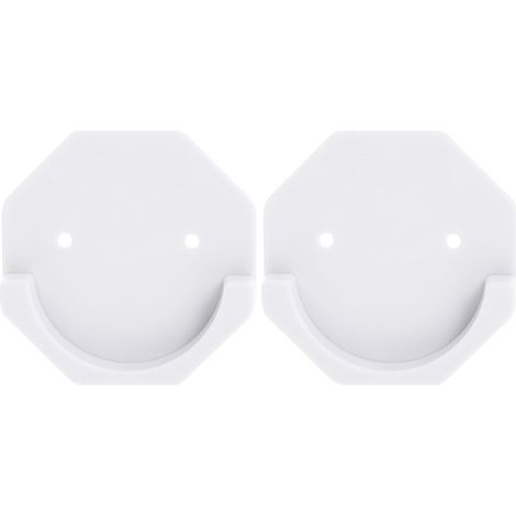 Lot de 2 supports de tringle à rideaux hexagonaux blancs en ABS pour fenêtre de salle de bain (1/5)