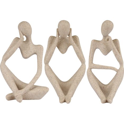 Résine de grès, style Penseur, sculpture abstraite, statue, figurine de collection. (1/5)