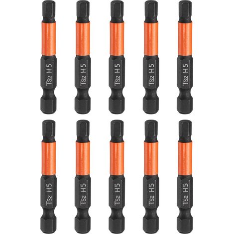 10pcs Clé À Tête Hexagonale Mèche De Perçage 5mm(H5) Acier S2 (1/5)