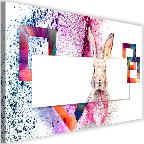 Tableau sur toile Lapin animaux 60x40 (1/5)