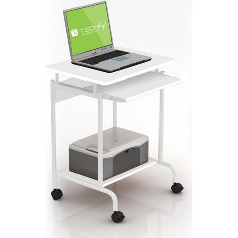 TECHLY KLEINER MOBILER COMPUTERSCHREIBTISCH 600X450 WEISS (1/5)