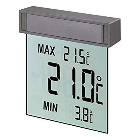 TFA Dostmann Vision Termometro digitale da finestra, 30.1025, ampio display con temperatura esterna, argento (1/4)