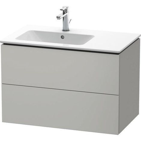 Meuble vasque L-CUBE 820x481mm 2 tiroirs blanc mat ES Ah centre