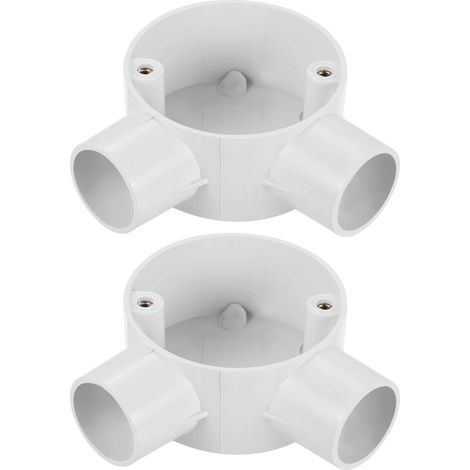 Boîte de Jonction en PVC, Boîte de Jonction à 90 Degrés, 2 Voies, 25mm, Étanche pour Projets Électroniques, Paquet de 2 (1/5)