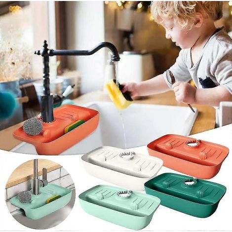 Protection anti-éclaboussures pour évier, tapis de robinet en silicone, égouttoir, torchon, porte-éponge pour cuisine et salle de bain-AquaForge