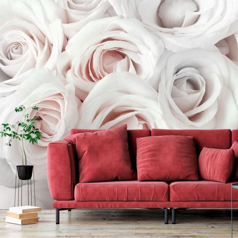Papier peint adhésif Rose satinée - 147 x 105 cm (1/4)