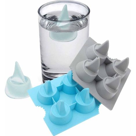 Moule à glaçons en forme d'aileron de requin (lot de 2) - Bac à glaçons en silicone