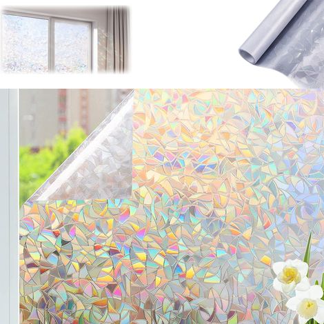 Raamfolie Anti Inkijk - Statische Raamfolie Zonder Lijm - Regenboog Glasfolie - Privacy Folie voor Ramen - UV-Blokkerend - Herbruikbaar - 60 x 200 cm (1/5)