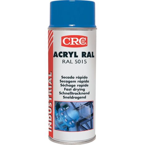 Peinture en aérosol acrylique bleu RAL 5015 – Brillant 400 mL – Antirouille pour métal – Séchage rapide et excellente adhérence – CRC