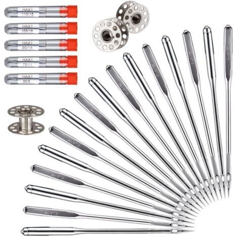 Aiguilles pour machines à coudre, 50 aiguilles universelles, compatibles avec Singer, Brother, Janome, Varmax, tailles HAX1 65/9, 75/11, 90/14, 100/16, 110/18 (50 pièces)
