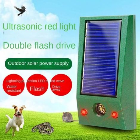 (116A)Mini répulsif à ultrasons électronique IP66, anti-pigeons étanche, LED forte, contrôleur antiparasitaire clignotant pour le co (1/2)