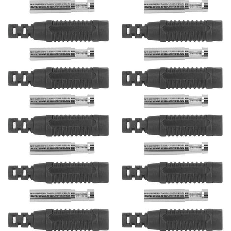 Lot de 10 connecteurs femelles en forme de banane, connecteurs de prise PA en laiton, tube isolé, adaptateur à sertir J.10031, noir. (1/5)