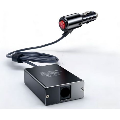 Car charger with switch and DC boost adapter box 30V 2A, 1M long, supports the addition of a DC cable up to 50M. (1/4)