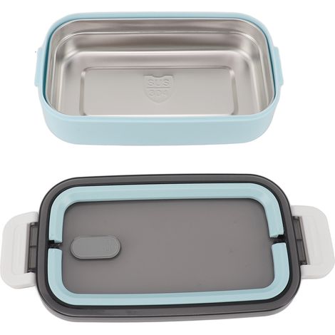Boîte à lunch isotherme en acier inoxydable 304, étanche, bleu clair, idéale pour les élèves, l'école et le bureau. (1/5)