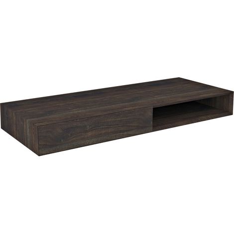 MORIAN Meuble lavabo 120x14x48cm, chêne noir, gauche (1/4)
