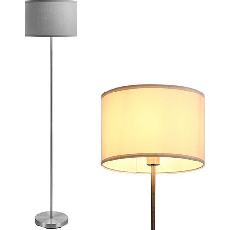 Lampada Piantana da Terra 160cm Design Moderno Paralume E27 60W Tessuto Grigio (1/5)