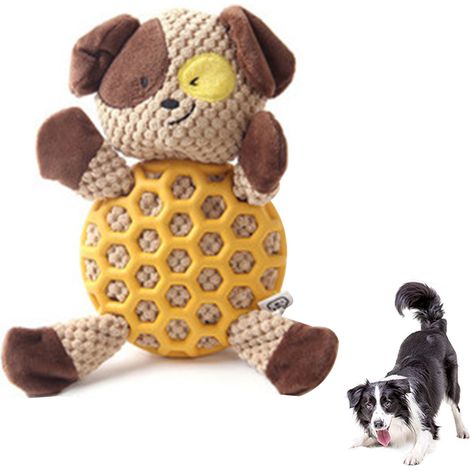 Peluche pour chien, jouet interactif pour occuper les chiens, jouet à mâcher mignon et couineur pour chiot, petites, moyennes et grandes races (1/4)