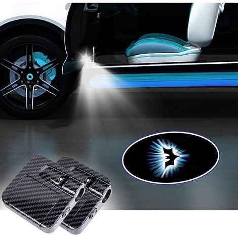 Set mit 2 Batman-Logo-Projektoren für Autotüren, kabellos, universell, LED, Carbonfaser-Finish, verbessertes Logo für alle Automarken.