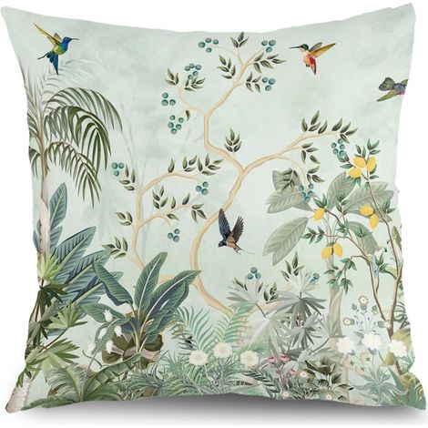 Housse de coussin floral papillon été, décoration canapé,50×50cm (1/5)