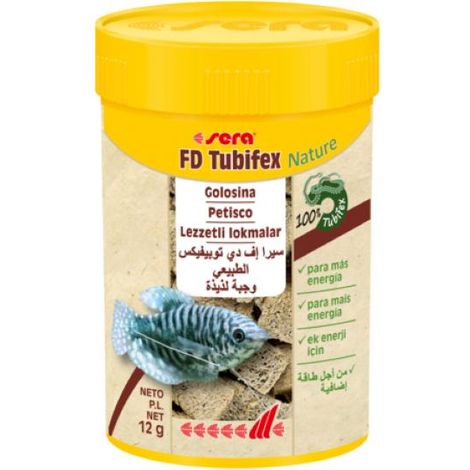 Sera FD Tubifex Nature - Golosina Rica en Proteínas - 100 ml (12 g)