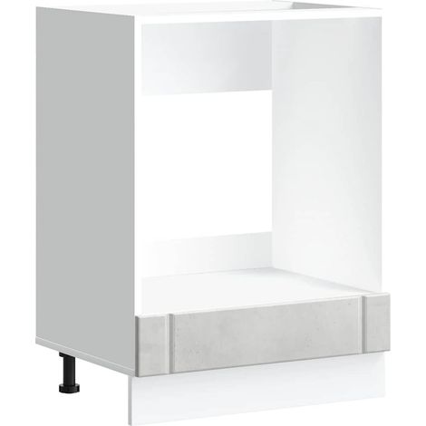 Vidaxl – Armoire à four Lucca gris béton – Bois d'ingénierie – Dimensions 60x46x81,5 cm – Avec pieds réglables – Capacité 50 kg (1/5)