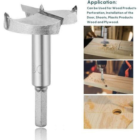 6 Pièces Mèches Bois Forstner, Fraise Bois Carbure Diametre 30/35/40/45/50/60mm, Pour Faconner Trou Travail du Bois, L'installation de Portes Sphériques Bois, Tiroirs, Plastique (Bois Forstner-A) (1/3)