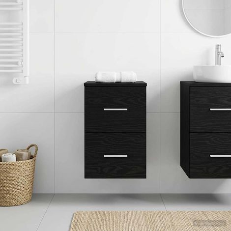 Gabinete de baño intermedio Roble Negro 30 x 35 x 50 cm