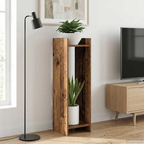 Soporte de plantas con estante Madera vieja 30 x 30 x 100 cm