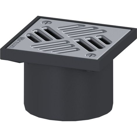 KESSEL Aufsatzstück System 125 ABS, 138x138mm, Schlitzrost, K3, V4A (1/2)