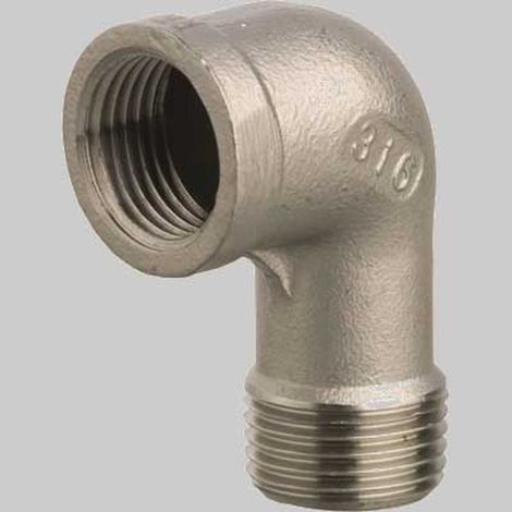 RACCORDO GOMITO A 90° FILETTATO M/F IN ACCIAIO INOX - 1/2
