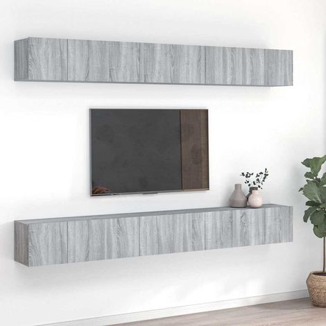vidaXL Muebles TV 8 uds madera contrachapada gris Sonoma 60x30x30 cm (1/5)