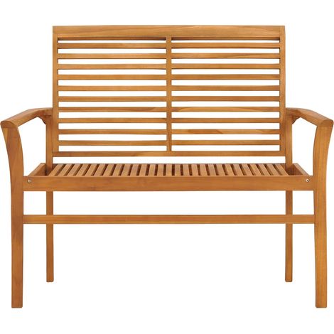 Maison Exclusive - Gartenbank 112 cm Massivholz Teak (1/5)