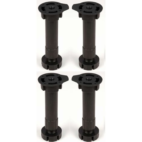 Cyclingcolors – Pied de meuble vérin réglable 4x – Capacité 300kg – Hauteur ajustable 144-165mm – Base plastique à visser pour cuisine et salle de bain