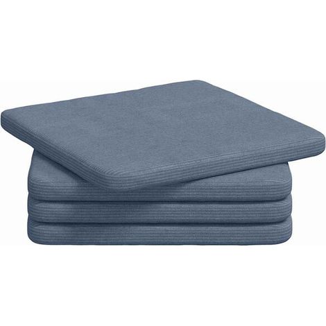 Coussins d'assise, lot de 4, bleus, 40 x 40 x 3 cm (1/5)