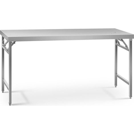 Tavolo da lavoro pieghevole 60 x 180 cm portata 230 kg acciaio inox 140003709