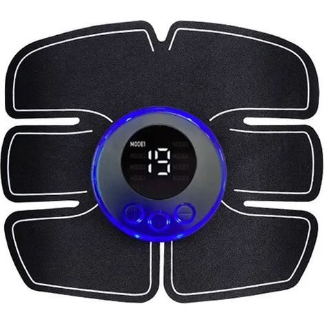 Stimulateur musculaire intelligent sans fil rechargeable par USB EMS, appareil de fitness et de massage amincissant pour abdominaux.- (1/5)